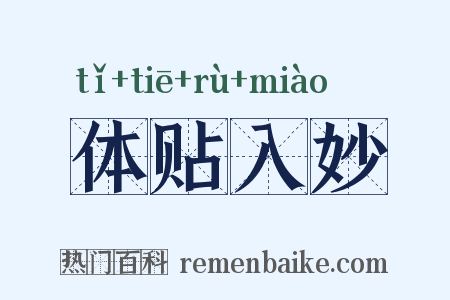 体贴入妙是什么意思的图片